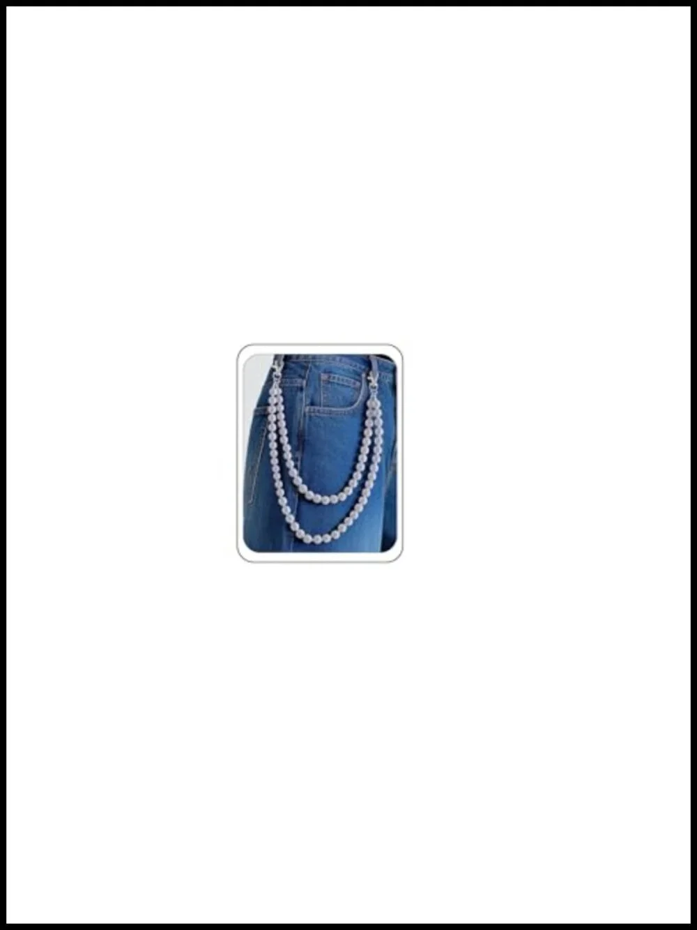 Rhinestone Wallet Chain Pants Pocket Keychain Baseball Style